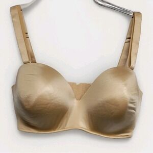 Cacique Womens Sz 40F Beige Multi-Way Boost Strapless Bare Solution Lined Bra